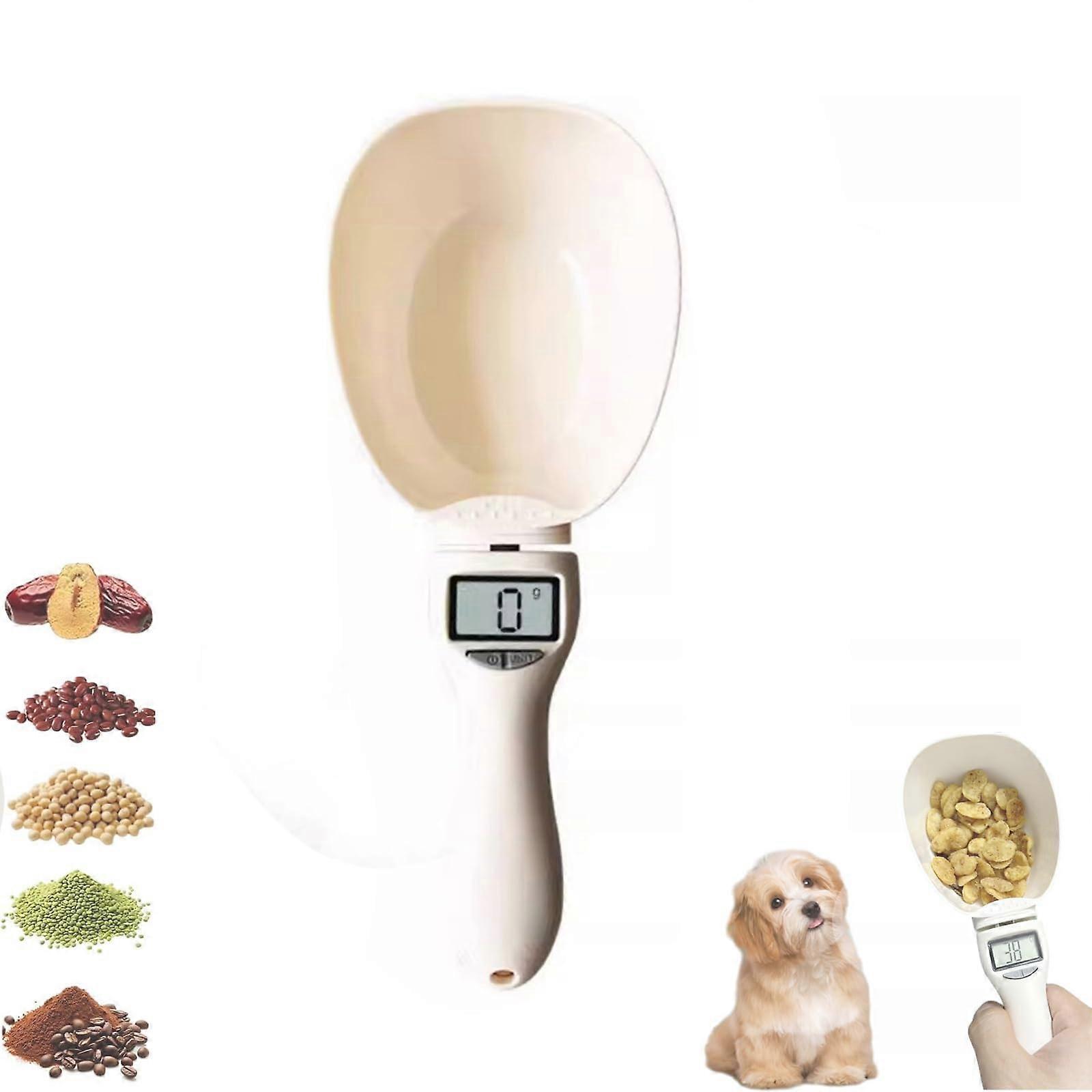 Digital Measuring Spoon with LCD Display,  Precision Sensor, Detachable Head for Cooking Baking Pet Food (White)