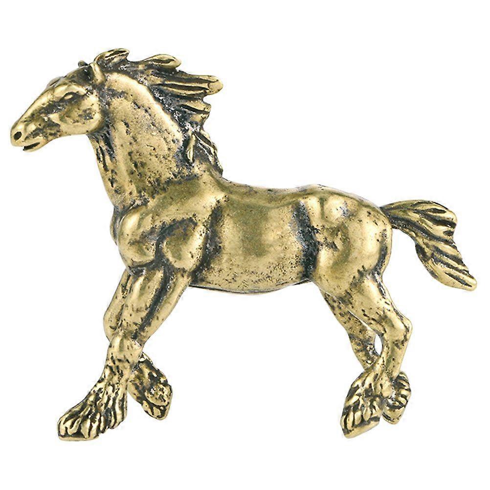 Solid Copper Horse Table Ornament Tea Pet Bronze Ware for Home Desk Decor