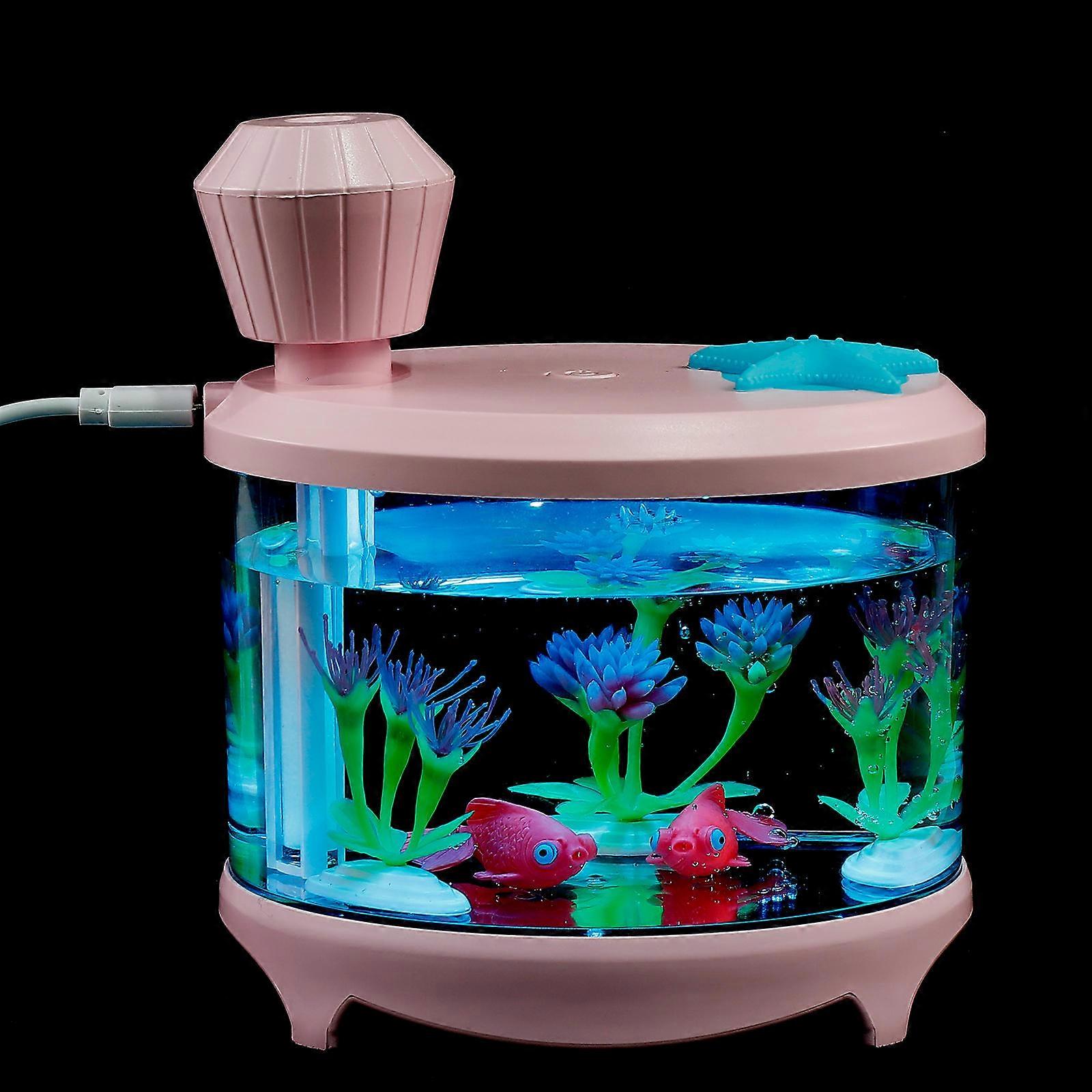 460ml USB Fish Tank Light Humidifier for Bedroom Cool Air Diffuser