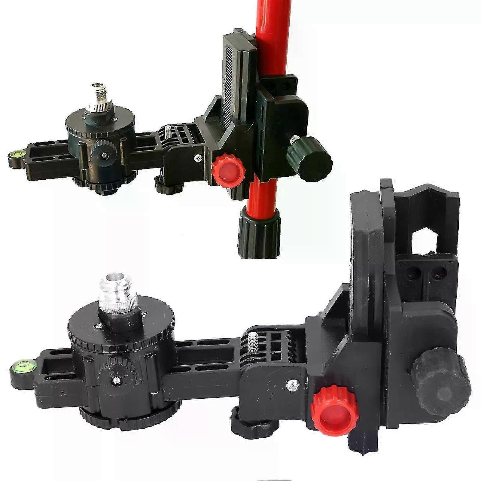 Leveling tool, 360-degree adjustable support, metal plate, telescopic and rotatable, suitable for wall and ceiling mounting.