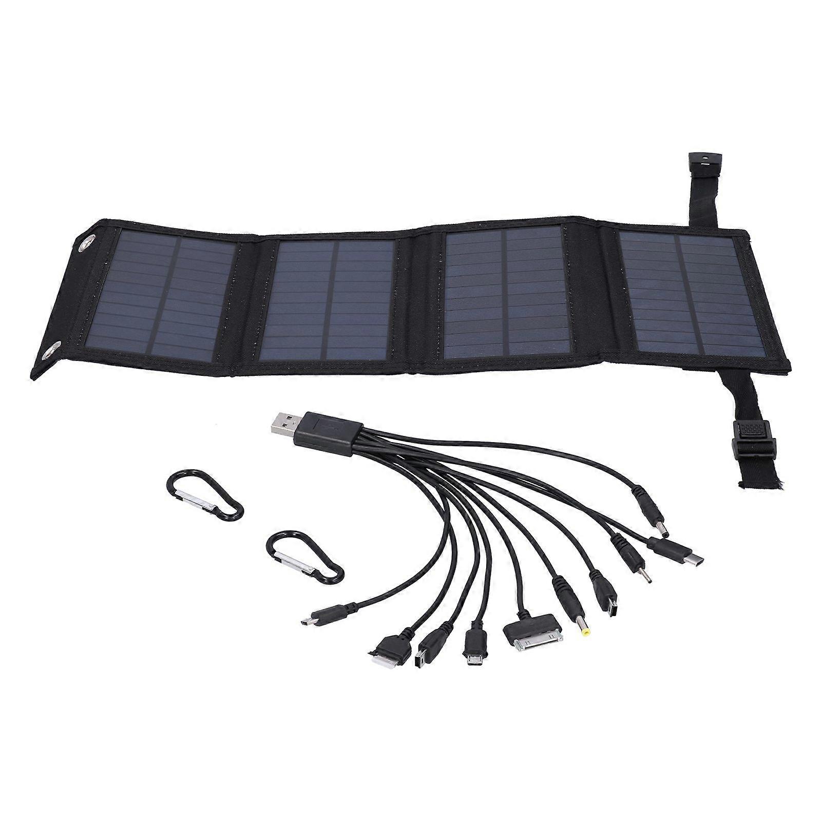 10W Portable Solar Panel Foldable Solar Panel for Travel Camping Black