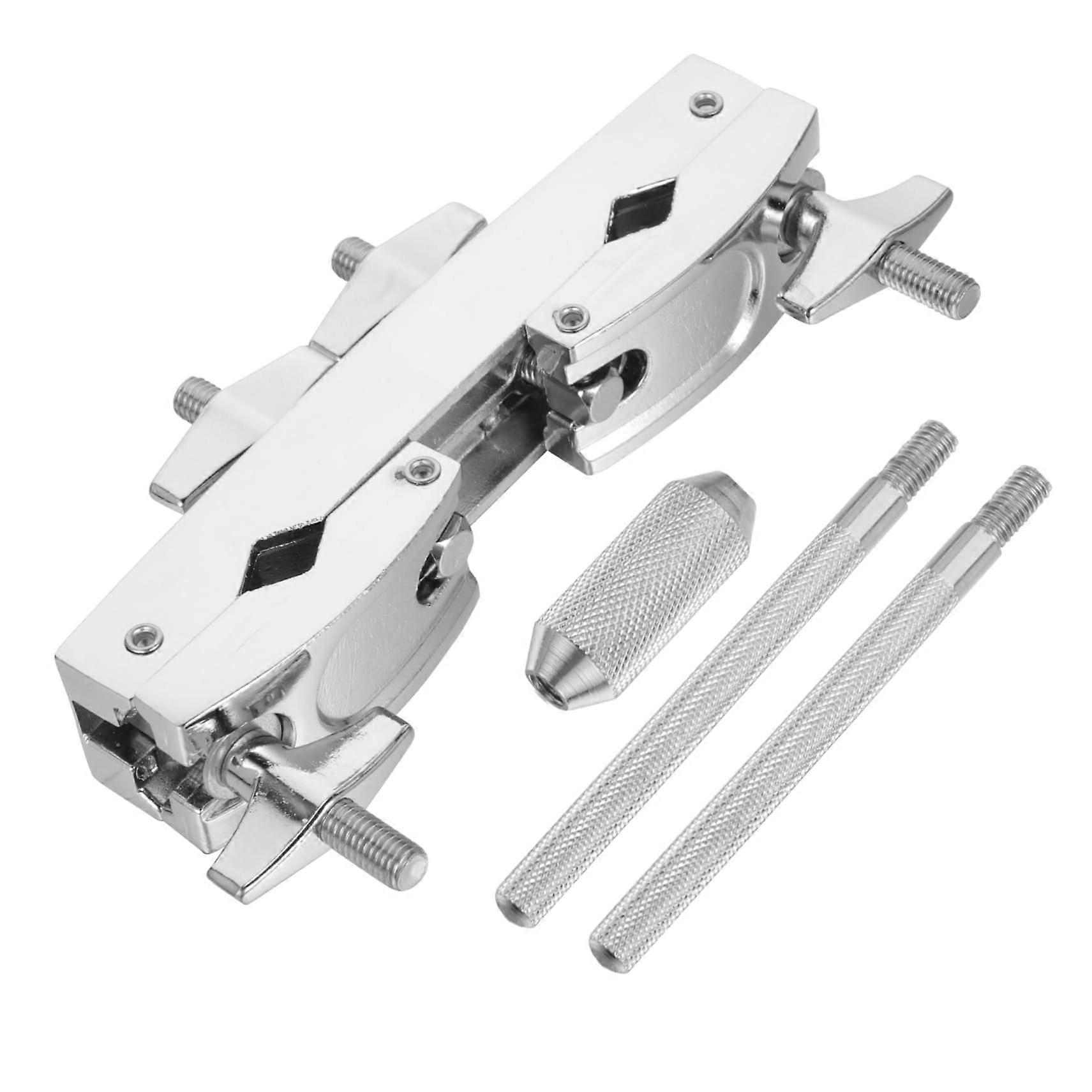 Cowbell Mount for Drum Kit, Durable Forged Clamp Holder, Secure Fit for Percussion Instruments Silver