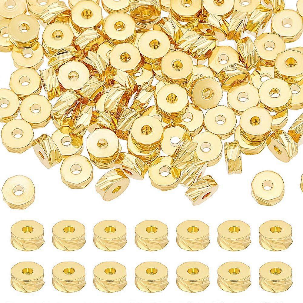 100pcs Brass Bead Column Golden 5x2mm Hole: 1.5mm