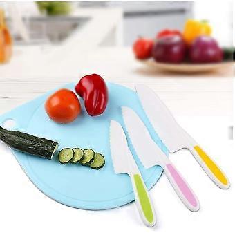 Plastic Kid Kitchen Knife Set,3 Pack Child Safety Knife Children's Safe Cooking