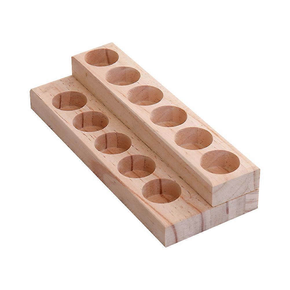 Essential Oil Storage Box Solid Wood Shelf for Desktop Storage 2-Layer