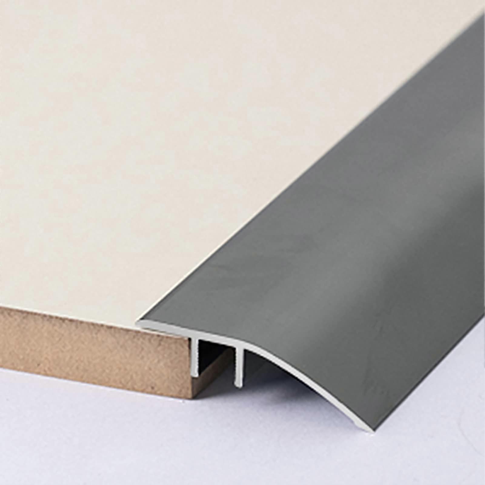 Heavy Duty Aluminum Floor Transition Strip Gray, Cuttable Flat Divider for Height Difference