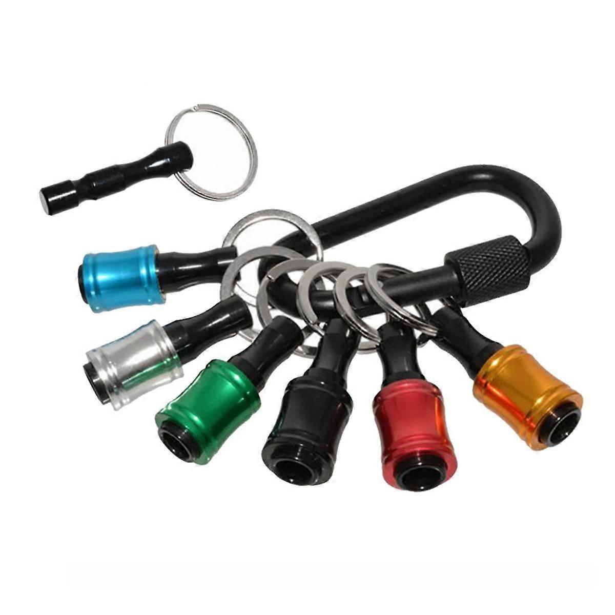 Bit Holder 1/4 Inch Hex Screwdriver Bits Holder Extension Bar Keychain Screw Adapter Drill with Mal