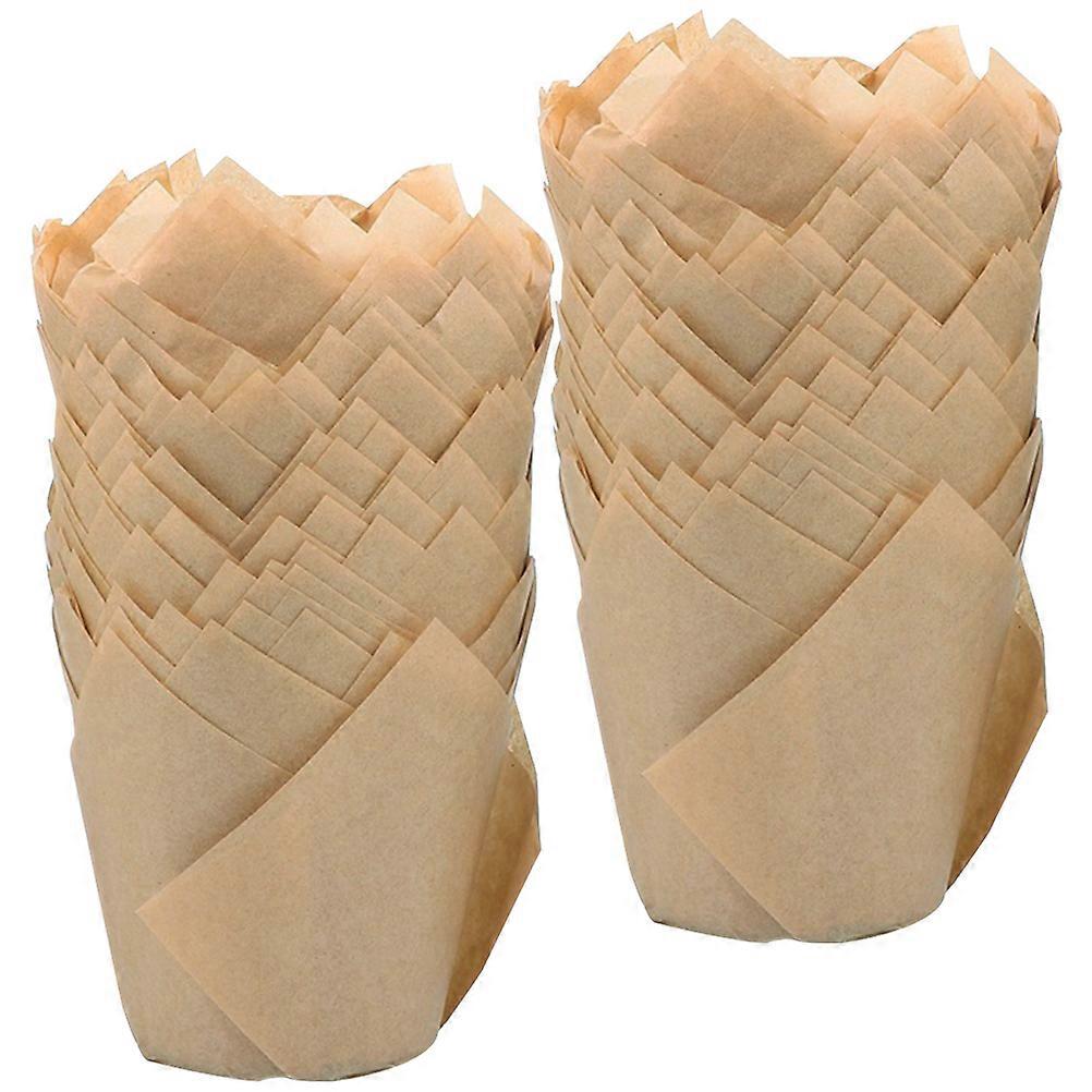 Baking Use Cake Paper Liners for Cupcake Holders 200Pcs Light Yellow Oil-Proof