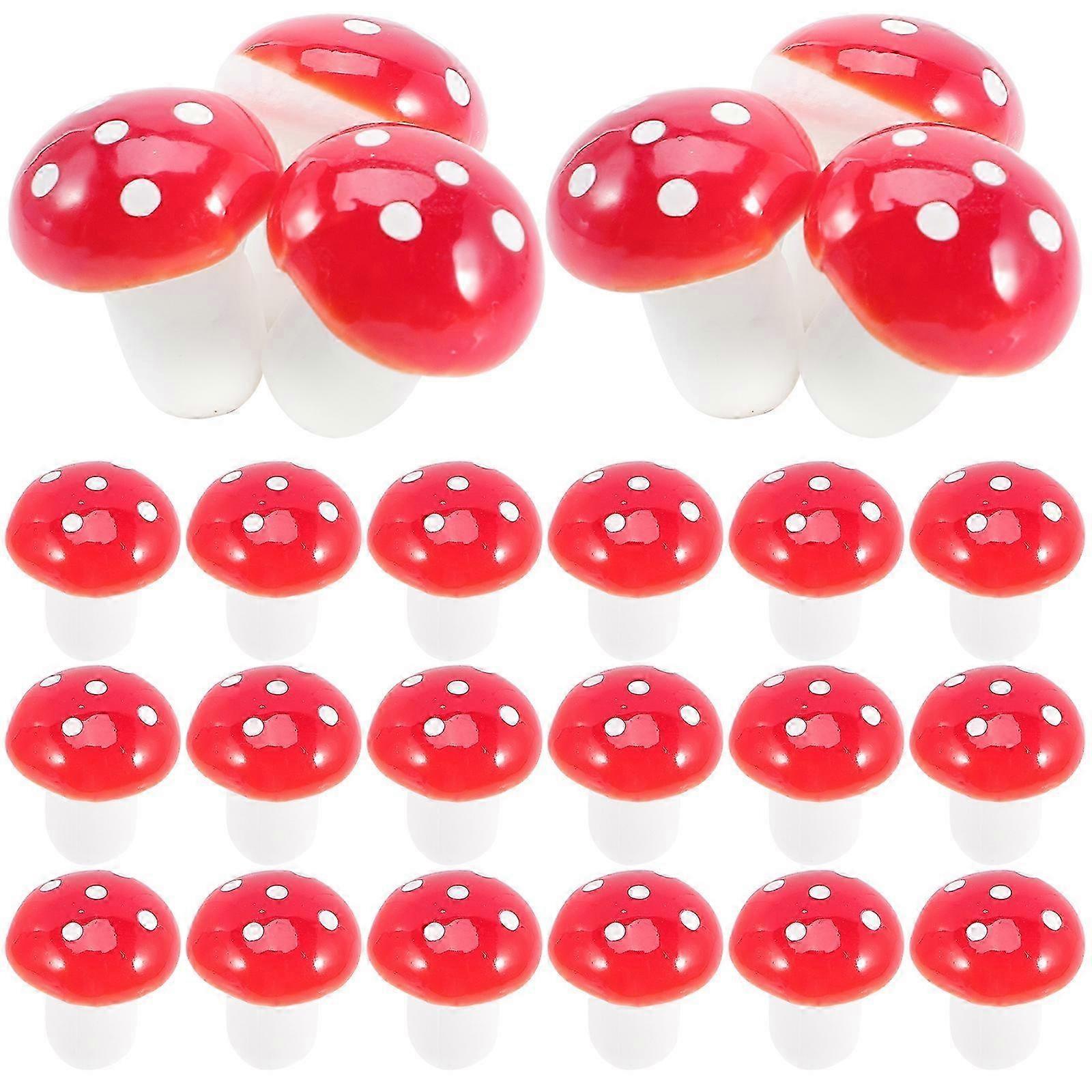 100pcs Tiny Mini Mushrooms for Cake Decor and Mini Garden