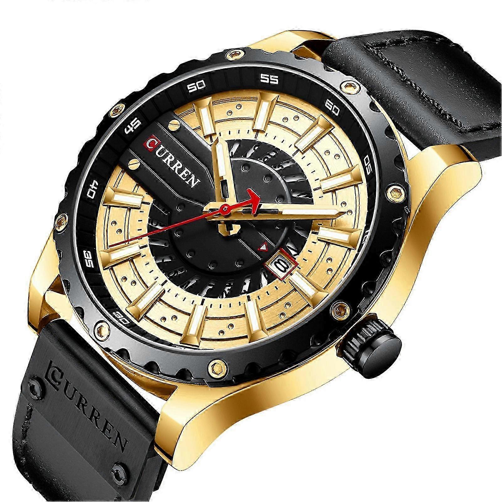 Curren Men Watch Quartz Movement Leather Strap Time