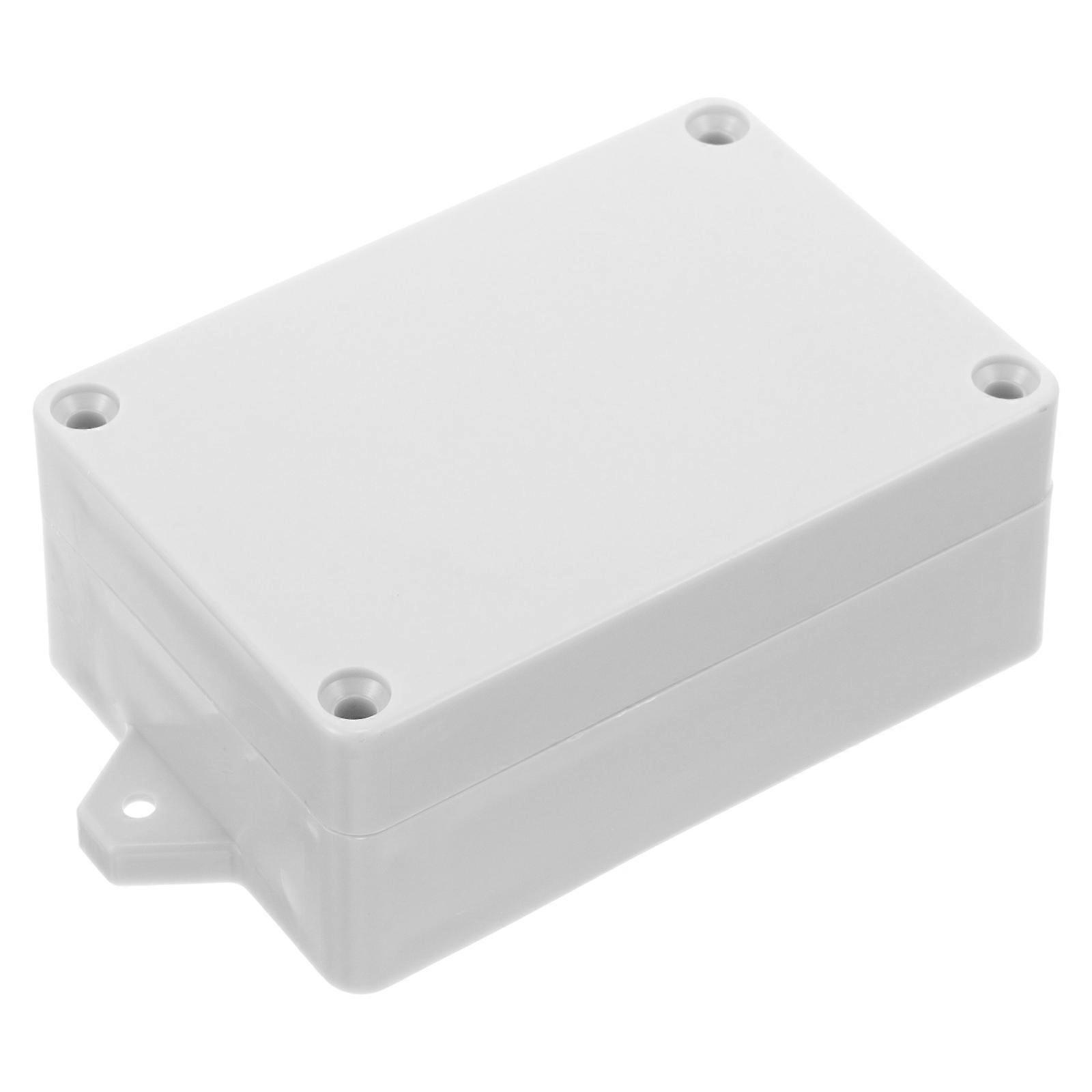 Weatherproof Electric Power Connection Junction Box Rectangular Shape White 1Set For Outdoor Use