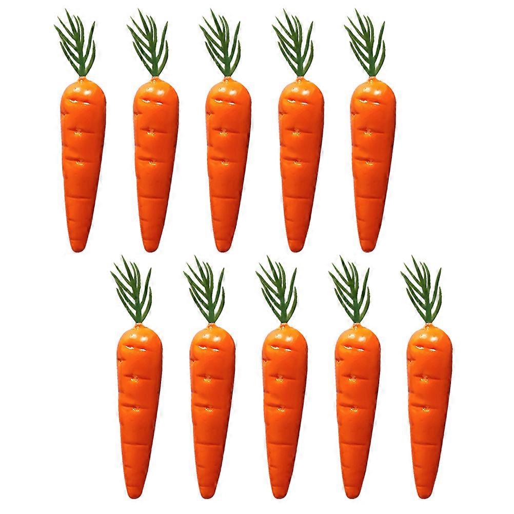 Fake Carrot Decor Simulation Vegetable Decor for Mini-Landscape Layout 10Pcs
