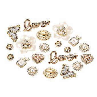 20Pcs breloques de chaussures pour chaussures, breloques de chaussures papillon strass mode décoration de chaussures, brillant mignon décoration de chaussures pour adolescent femmes filles anniversaire