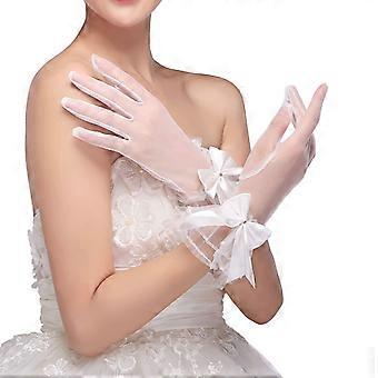 Women Wedding Gloves for Formal Events 1Pair Bowknot Bridal Gloves