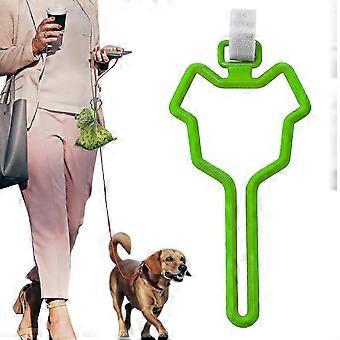 Dog Poop Bag Dispenser Holder, Bone-Shaped Hands-Free Dispenser with Adjustable Strap for Dog Waste Bags