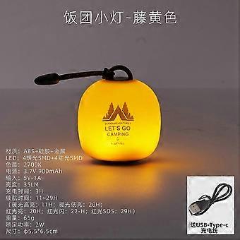 Wiederaufladbare LED-Reisball-Campinglampe, tragbare Hängezeltlampe mit mehrfarbiger Umgebungsbeleuchtung