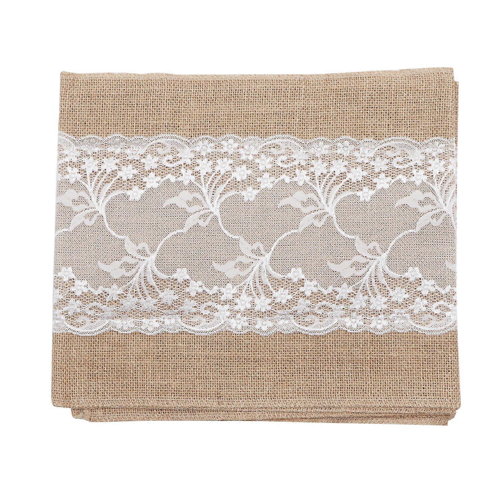 Decorative Tablecloth Rustic Style Table Runner for Decoration White