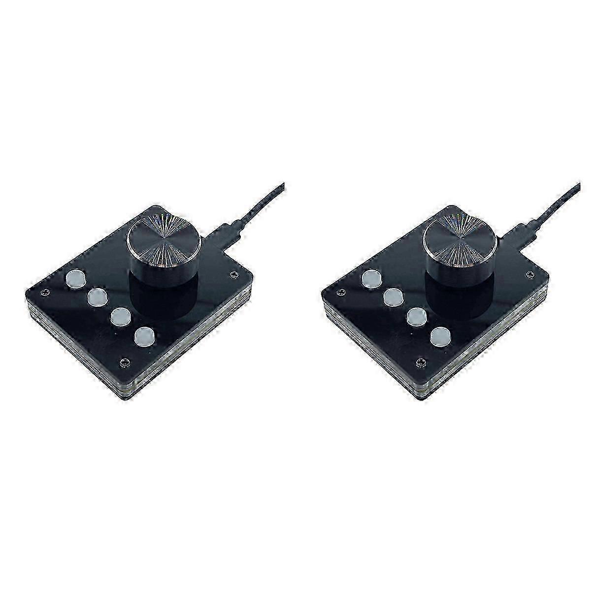 Multimedia Programmable USB Knob Custom Keyboard (Small White Button)