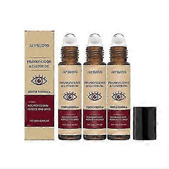 1-3x Bio-Rizinusöl- und Weihrauch-Roll-on, reines Rizinusöl & Weihrauch, Augenroller – Anti-Falten, Augenringe, Beauty-Rollerball, dbS