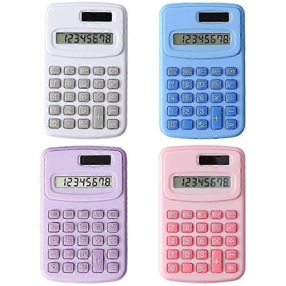 Portable Pocket Calculator Electronic Device for Calculating 4Pcs Set