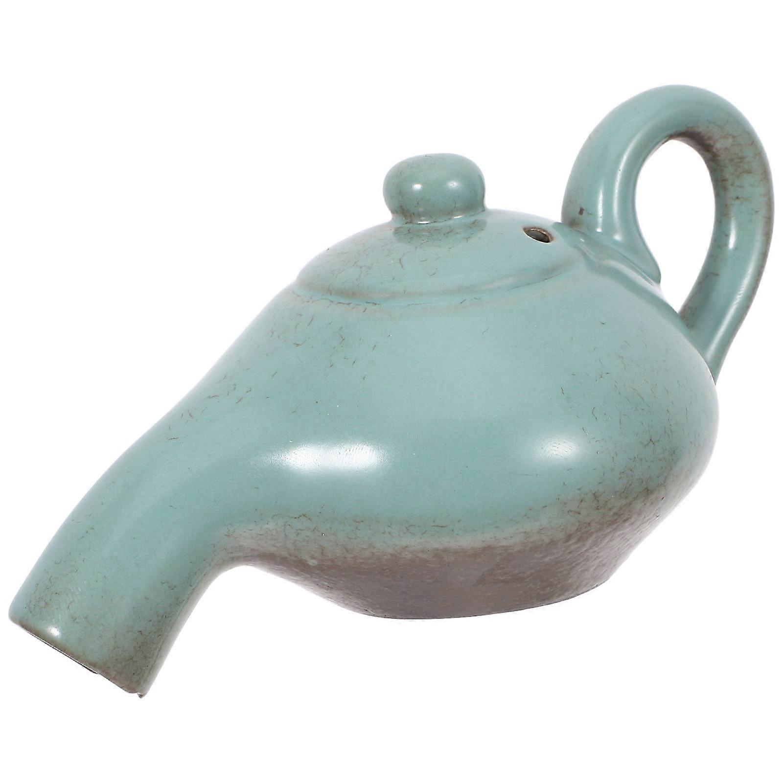 Fountain Jar Ceramic Waterfall Jar for Circulating -Blue