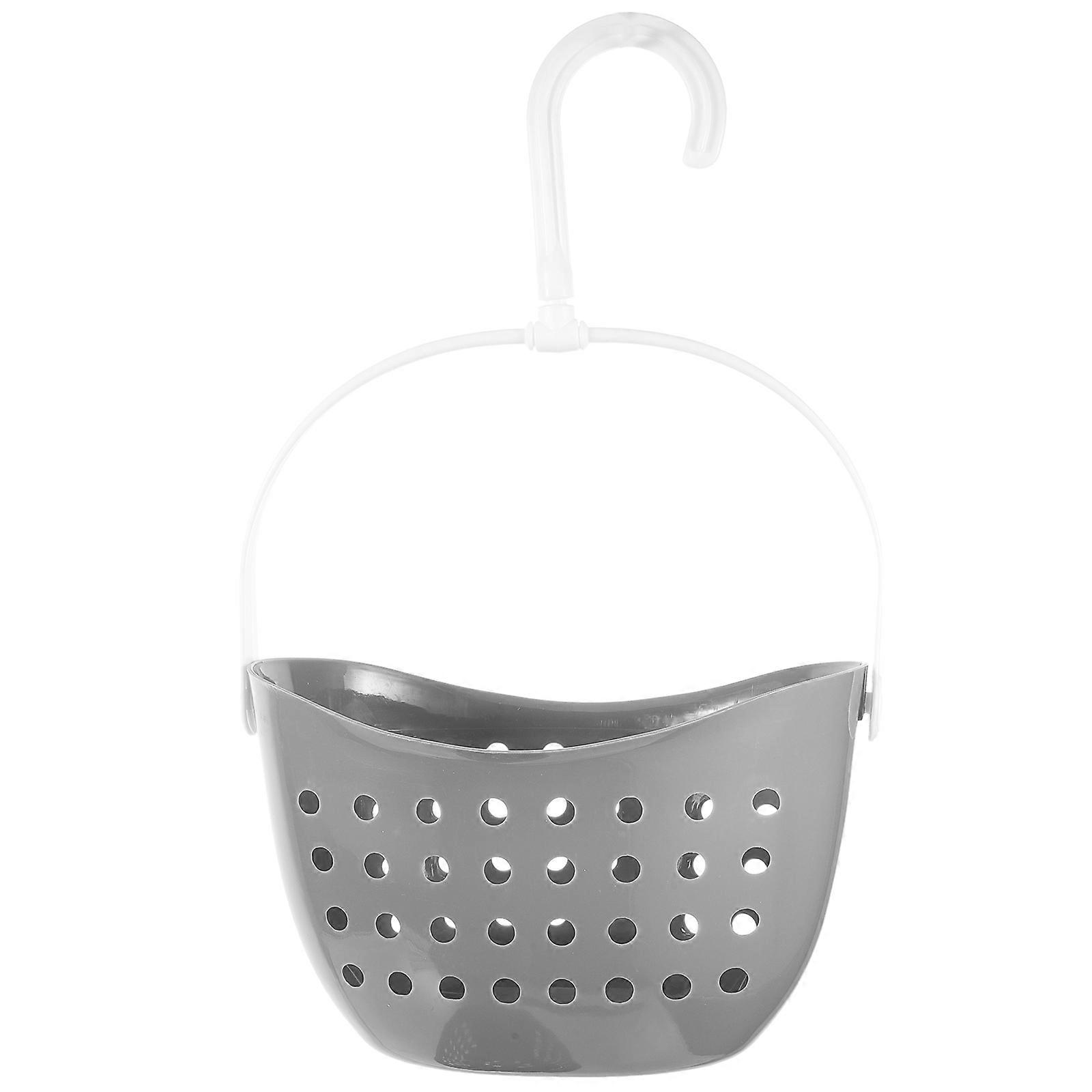 Black Plastic Hook Storage Basket for Storage Bathroom Drainable Container