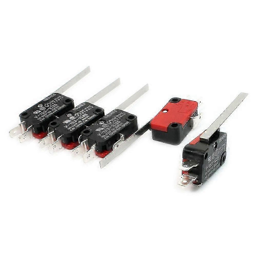 5 Pcs Micro Switch Limit Switch Micro Switchlong Straight Hinge Lever Micro Switch On Off Micro Switch 1no 1nc