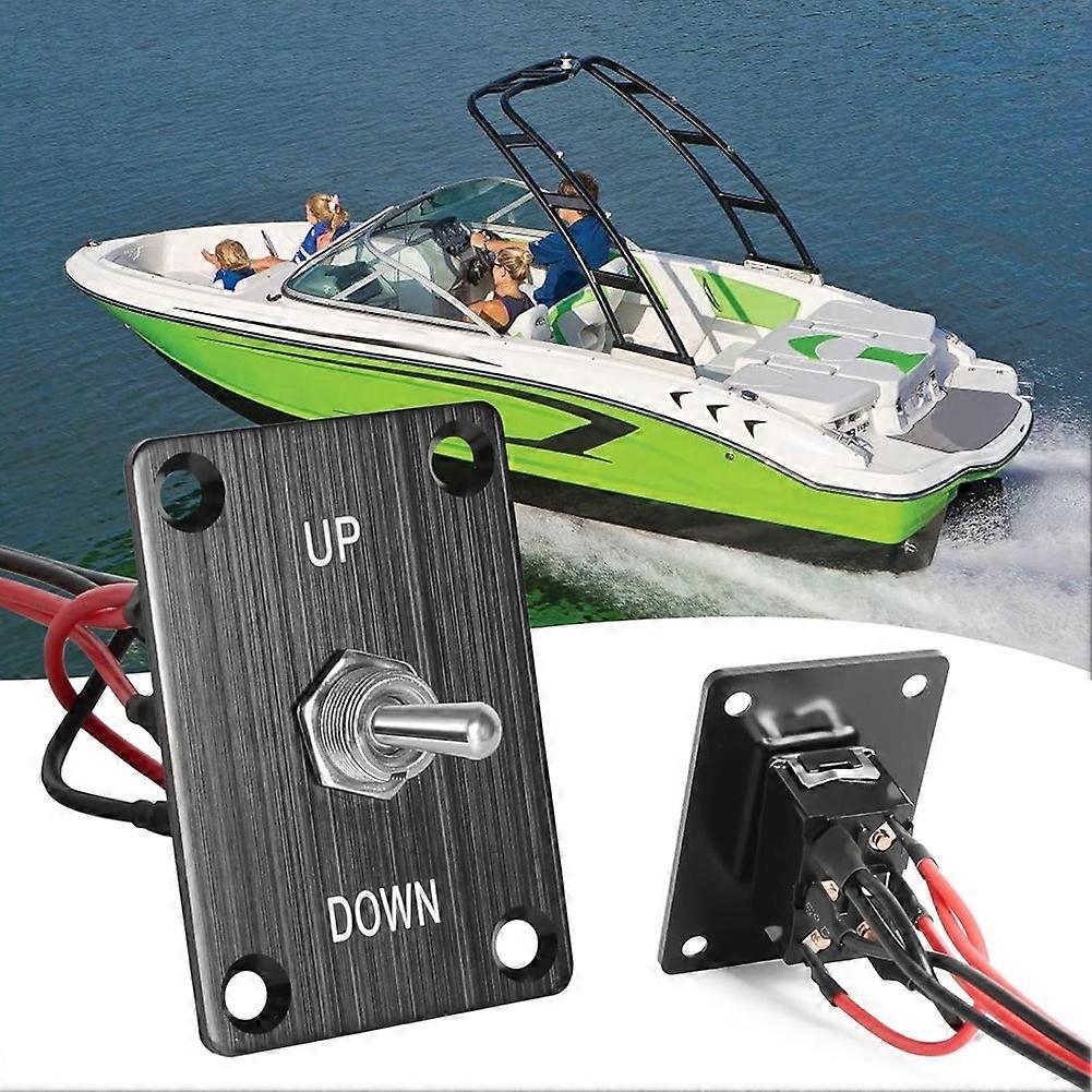 Button Rocker Toggle Switch Self Reset 6 Pin 3 Position Up/Down Power Transfer with Plate & Waterproof Cap