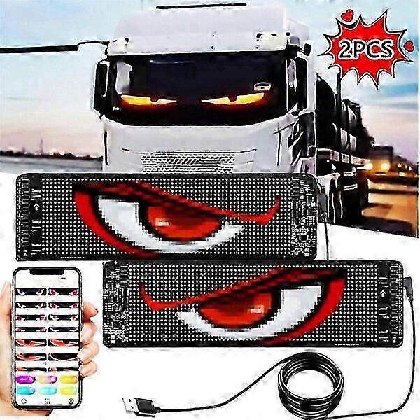 Windshield LED Eyes, 2-piece Set, Customizable Patterns and Texts