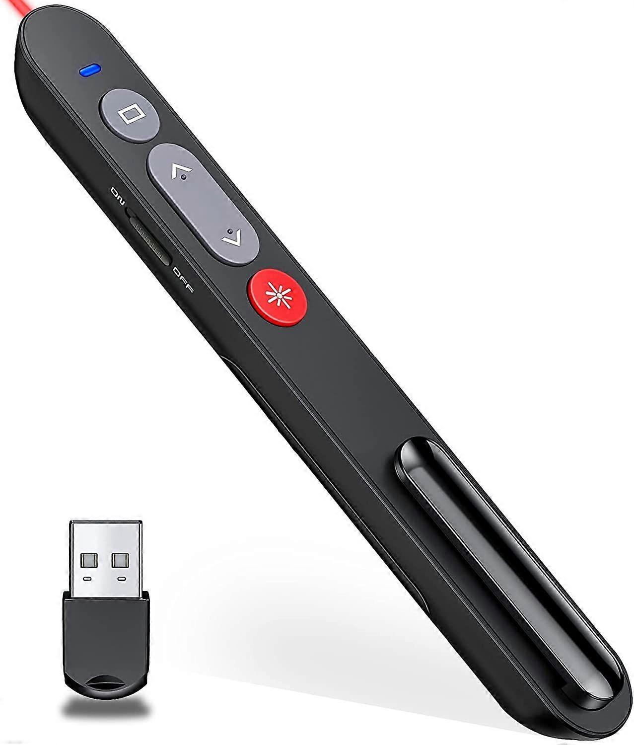 2.4GHz RF USB Presentation Pointer Slide Clicker with Hyperlink Volume Control, Cat Chase Toy
