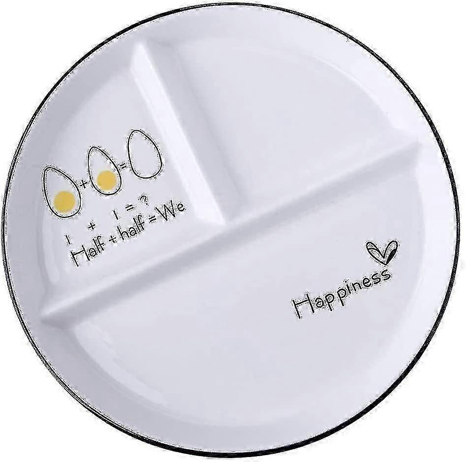Split Ceramic Dinner Plate 3 Cut Dinner Plate Lunch Plate