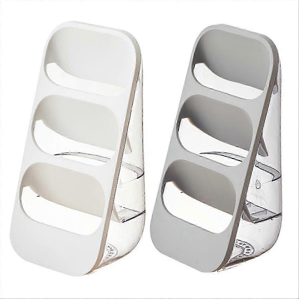 Three-Layer Draining Storage Box for Kitchen Utensils,White & Gray
