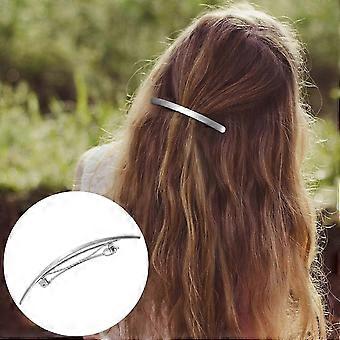Large Silver Metal Hair Barrette, Alloy Non-Slip Hair Clip for Thick Long Hair, Women's Hair Accessories for Wedding Prom, 1 Piece, 11.5x2.2cm