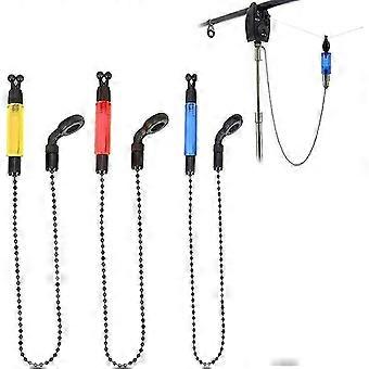 3-Pack Luminous 3-Color Bite Indicator Fishing Alarms - Portable Sound & Light Alerts for Night Fishing