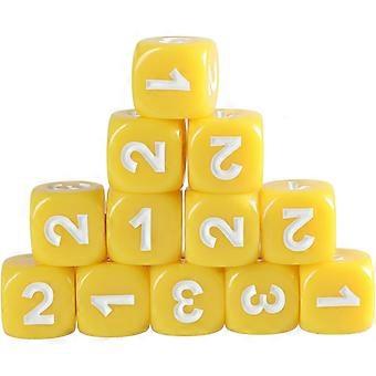 RUIYUE of 12 Assorted Color Rounded Corner 13mm Dices Cubes with Large Number, Acrylic 6 Sided Educational Dices Set Educational Acrylic