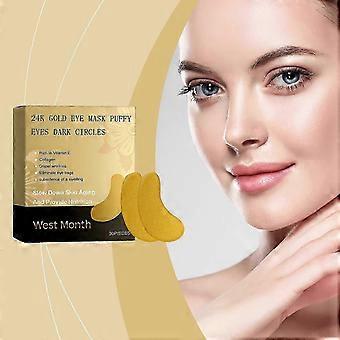 Máscara para os olhos em ouro 24k para olheiras e inchaço, máscara firmadora antirrugas, máscara hidratante para os olhos, rica em vitamina E, colágeno e ácido hialurônico.