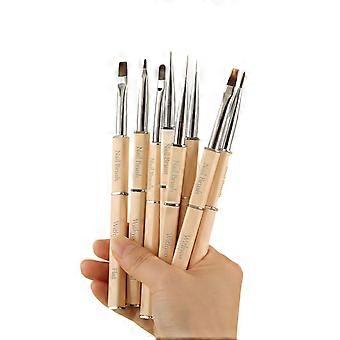 8PCS Nail Art Brush Set Acrylic Handle Painting Drawing Liner Gel Manicure Tools