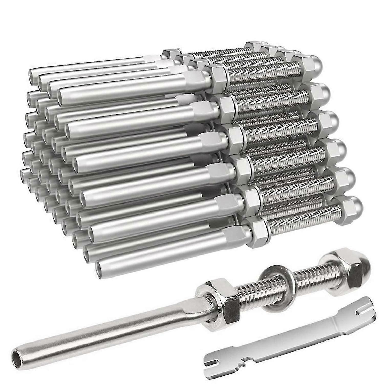 Cable Railing Swage Threaded Stud Tension End Fitting Terminal for 1/8In Deck Cable Railing,for 2x2I