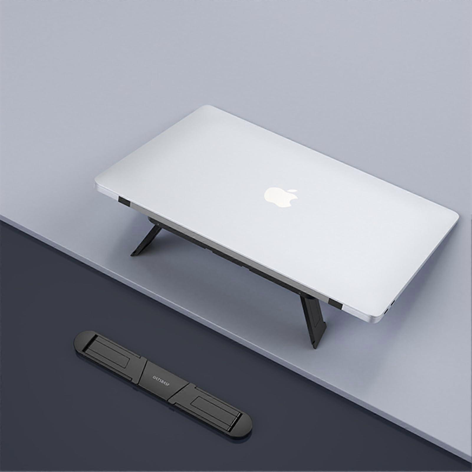 Adjustable Laptop Stand with 2 Angles, Ergonomic Foldable Riser for Desk, Stable and Cooling Black