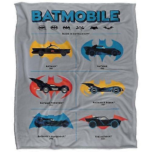 Batman Batmobiles Through The Years Logos Throw