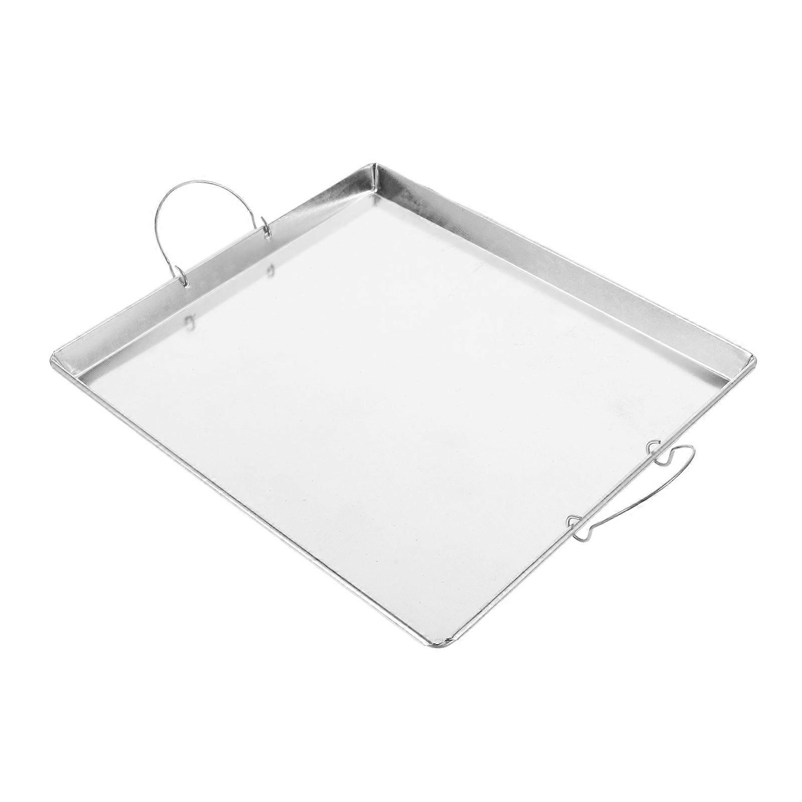 Metal Rectangle Steaming Dish for Food Serving with Handle