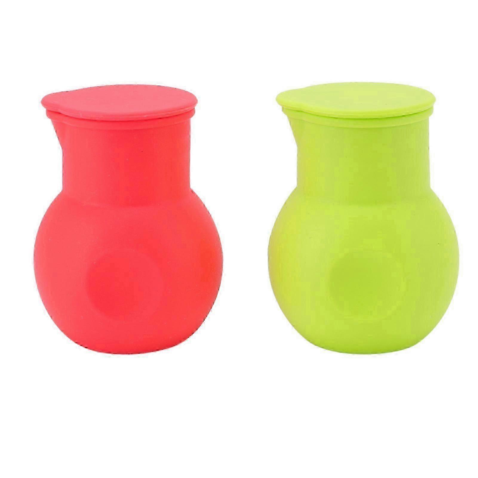 2 Pack Silicone Chocolate Heating Pots, Multi-Function, Red and Green, Microwaveable, for Cooking and Baking