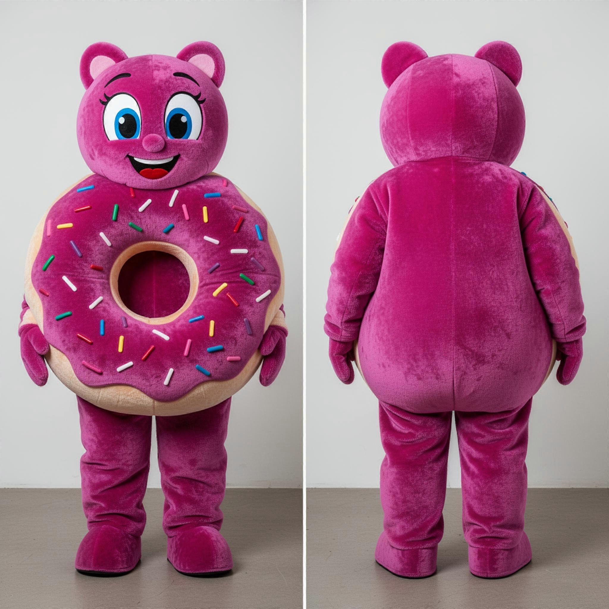MASTICOT Magenta Rounded Donut Mascot