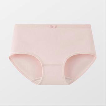Women Simple Cute Solid Mid Waist Pure Cotton Antibacterial Breathable Triangle Panties