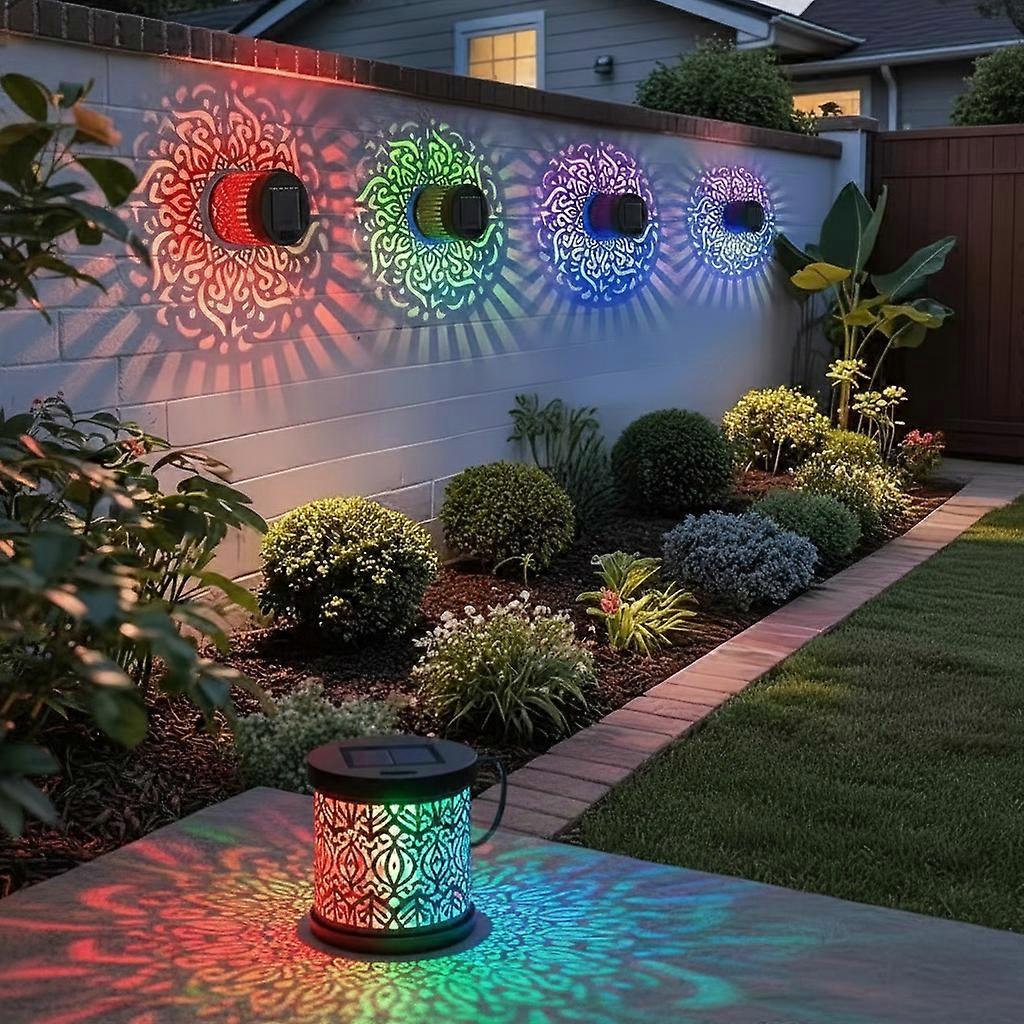 Outdoor LED Garden Wall Projector Solar Lights - Mandala Pattern Effect