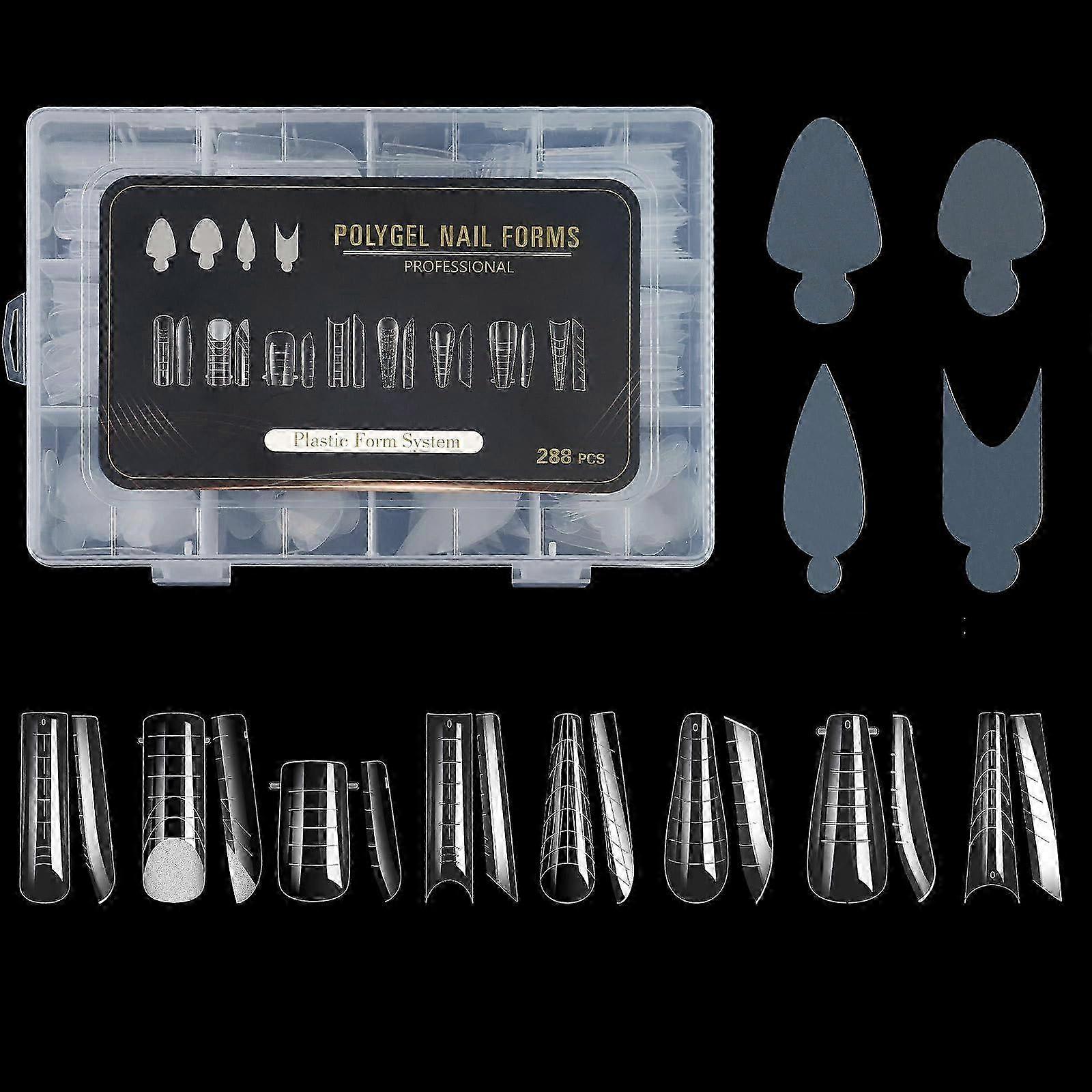 Engraved Clear Dual Nail Extension Forms