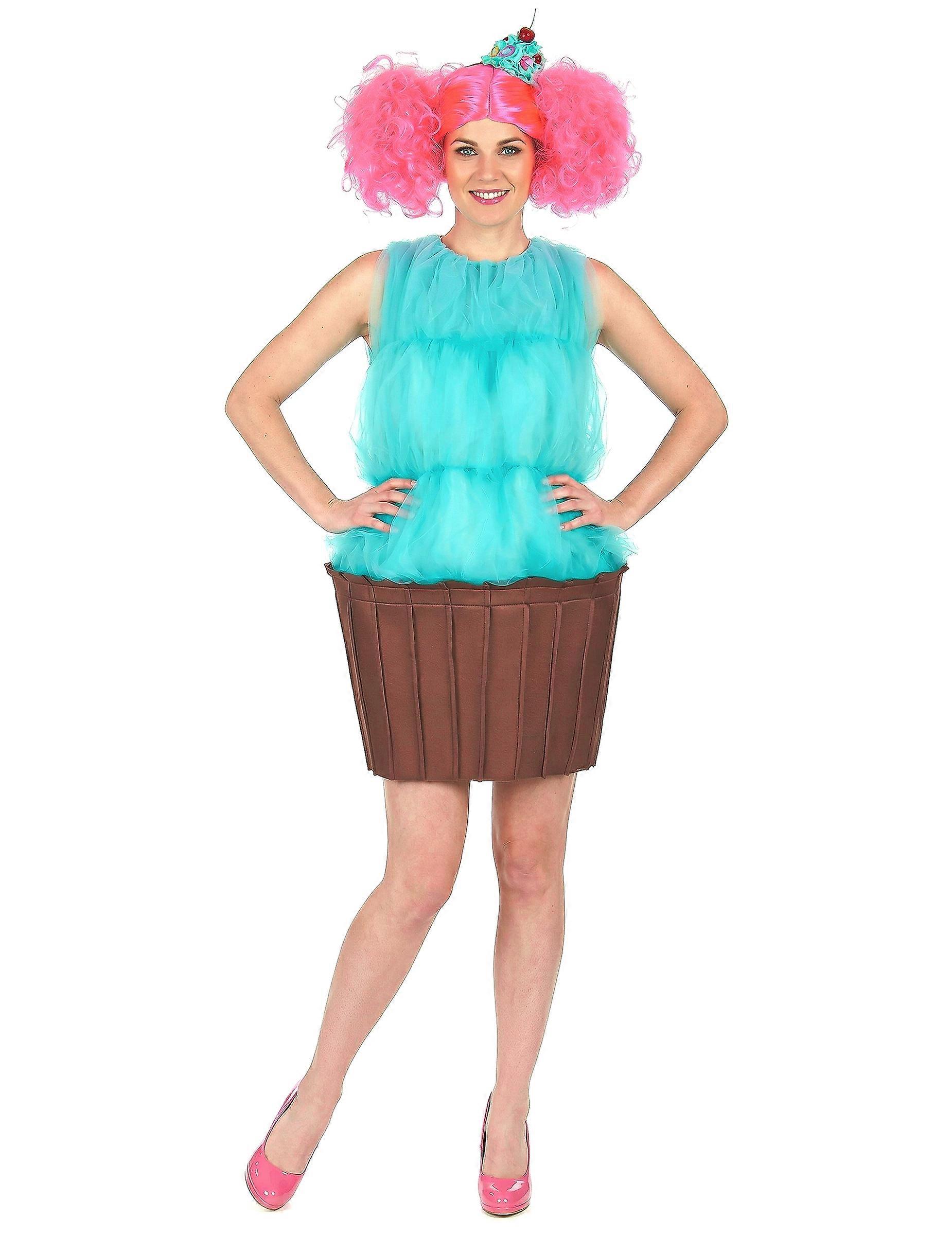 Women's turquoise cupcake costume
