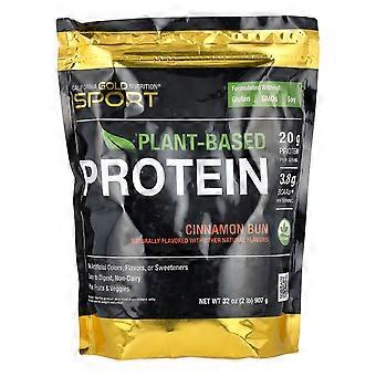 California Gold Nutrition, Sport, pflanzliches Protein mit Bio-Braunreisproteinkonzentrat, Leinsamen, Chiasamen, Zimtschnecke, 907 g (2 lb)