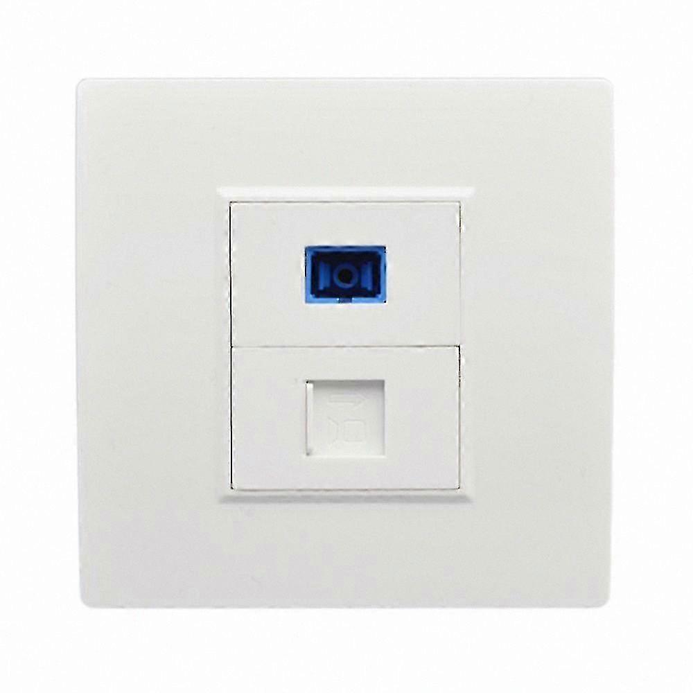 Fiber Optic Wall Outlet with RJ45 Jack Panel and Connector Type Interface