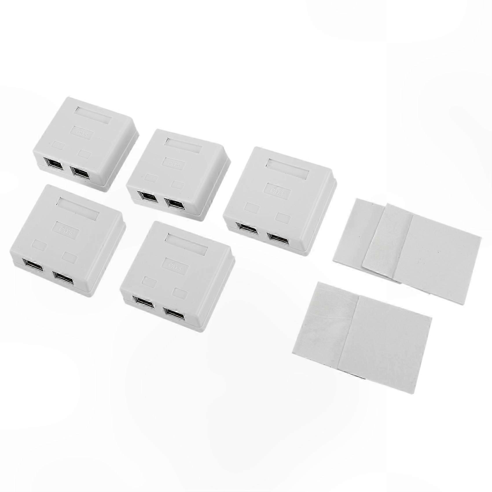 CAT6A Ethernet Wall Socket - Shielded Surface Mount Double LAN Port for Network Cabling Solutions